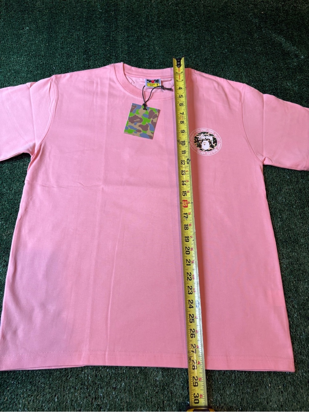 Bape Pink Short Sleeve Tee with Small Chest Logo - Picture 6 of 10